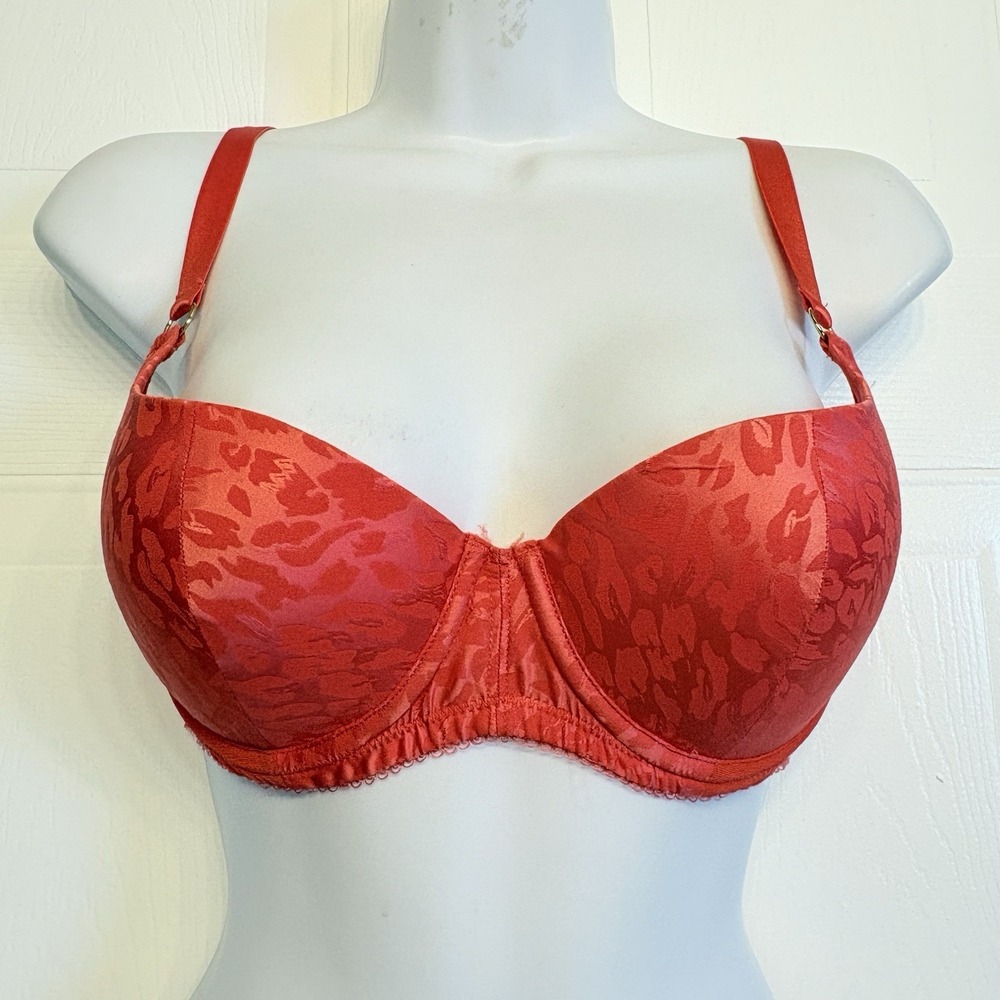 L'Agent by Agent Provocateur Marisela Pushup Bra 34D Valentino Red Leopard Print